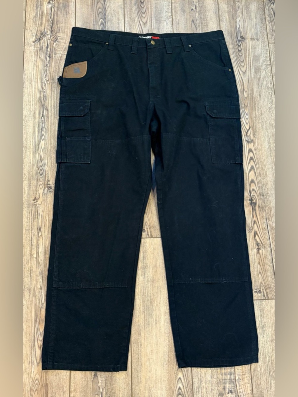 Wrangler Riggs Workwear Cargo Pants 44x32 Black Heavy Duty Utility Mens - Picture 2 of 10